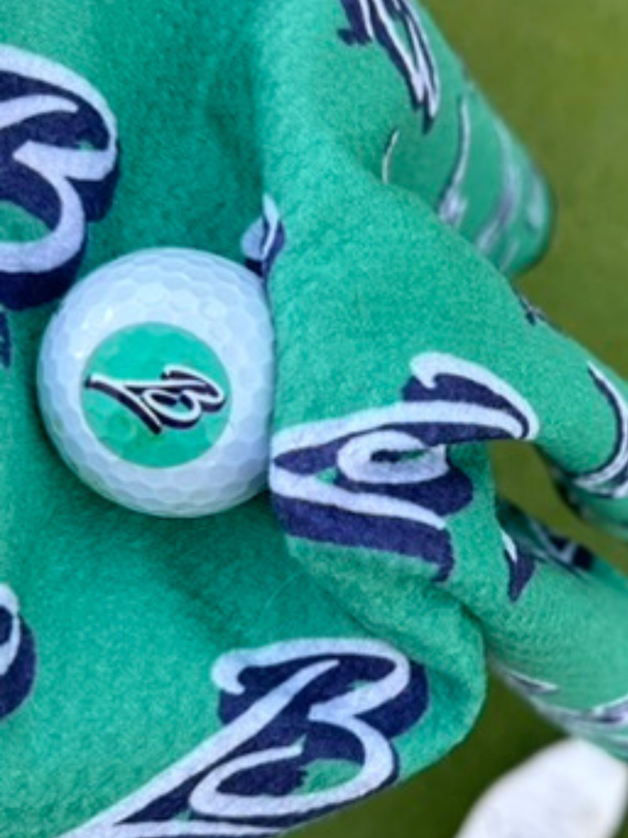 Green Hyperweave golf towel fabric detail