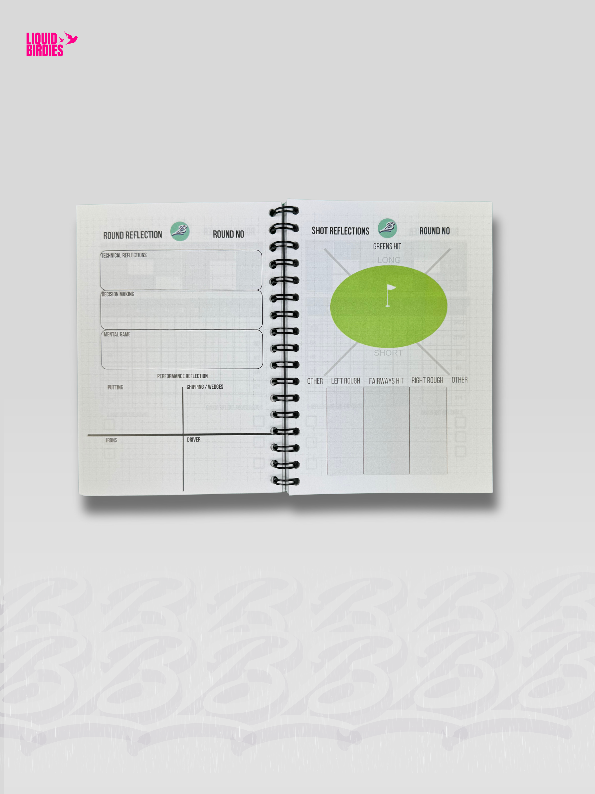 Pink Golf Performance Journal interior