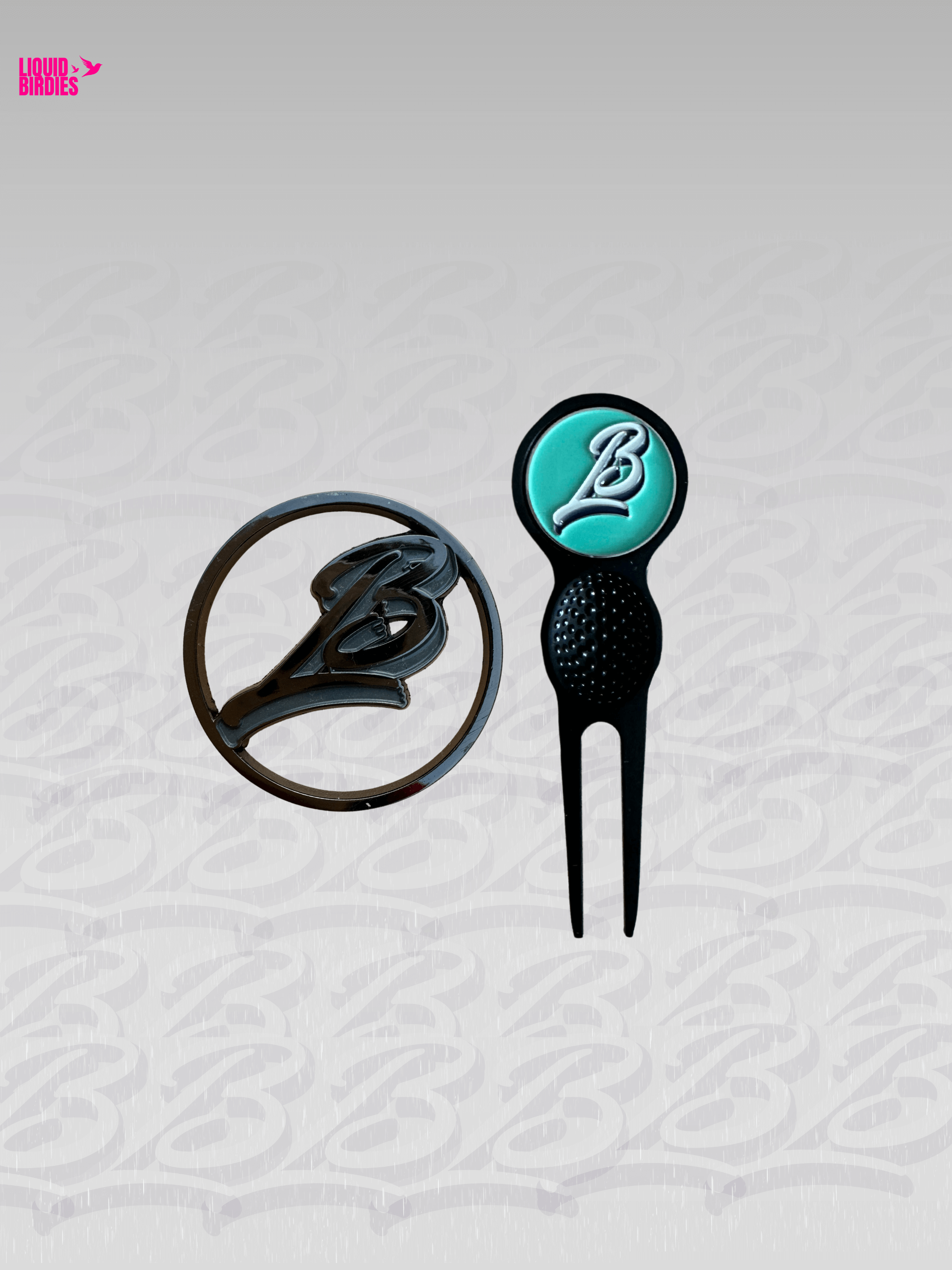 Golf divot tool and matching marker